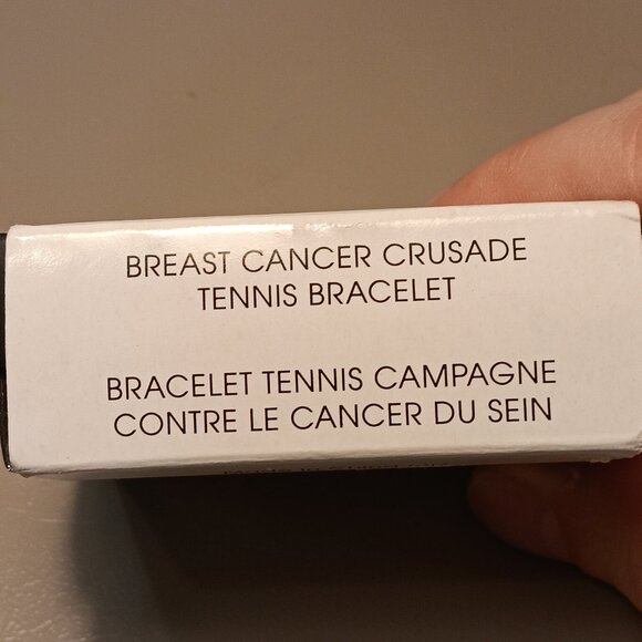 Avon Breast Cancer Crusade Pink Ribbon & Rhinestone Tennis Bracelet - NIOB - Picture 9 of 13